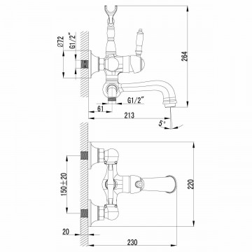 Смеситель для ванны Lemark Villa (LM4812B)