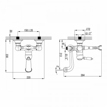 Смеситель для ванны и душа Lemark Villa (LM4812C)