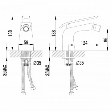 Смеситель для биде Lemark Melange (LM4908CW)