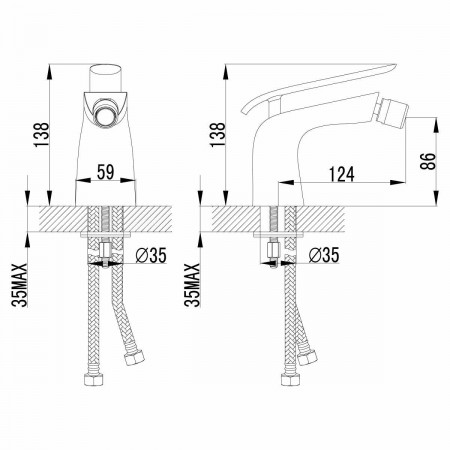 Смеситель для биде Lemark Melange (LM4908CW)