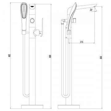 Смеситель для ванны Lemark Melange (LM4944CW)