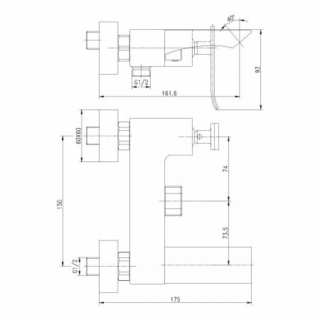 Смеситель для ванны Lemark Contest (LM5814CW)