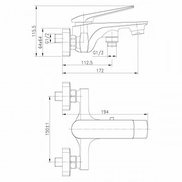 Смеситель для ванны Lemark Allegro (LM5914CW)