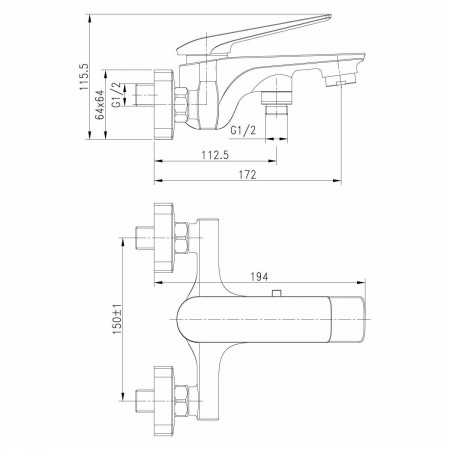 Смеситель для ванны Lemark Allegro (LM5914CW)