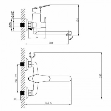 Смеситель универсальный Lemark Partner (LM6513C)