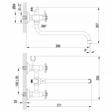 Смеситель для ванны Lemark Partner (LM6541C)