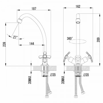 Смеситель для кухонной мойки Lemark Partner (LM6544C)