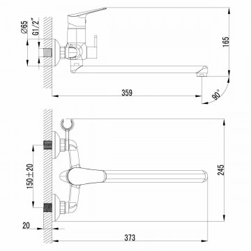 Смеситель для ванны Lemark Partner (LM6551C)