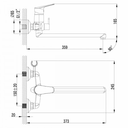 Смеситель для ванны Lemark Partner (LM6551C)