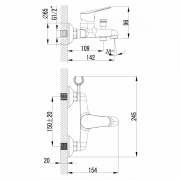 Смеситель для ванны Lemark Partner (LM6552C)