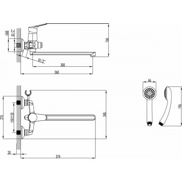 Смеситель универсальный Lemark (LM6557C)