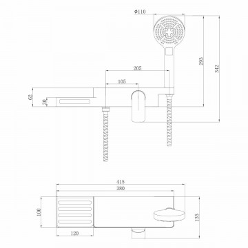 Смеситель для ванны и душа Lemark Unibox (LM6903CW)