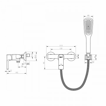 Смеситель для душа Lemark Ursus (LM7203BL)