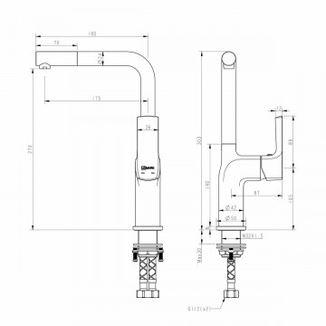 Смеситель для кухни Lemark Ursus (LM7205BL)