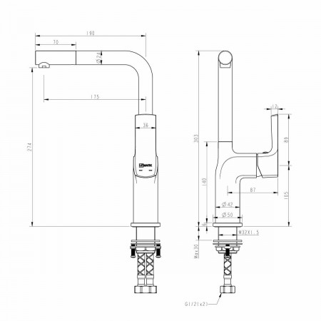 Смеситель для кухни Lemark Ursus (LM7205BL)