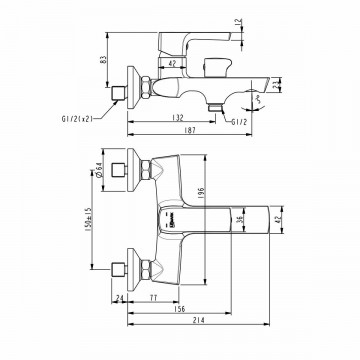 Смеситель для ванны Lemark Ursus (LM7214BL)